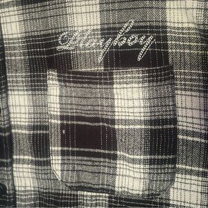 Playboy Black and White Plaid Shirt